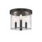 Designers Fountain Otto 10in 3-Light Matte Black Modern Outdoor Flush Mount Light with Clear Seedy Glass Shade D298C-FM-MB - alternate 1
